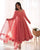 Lucknowi Fox Georgette Anarkali Suit Set with Heavy Sequence Work & Ruffle Dupatta – Ready to Wear
