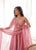 Crunchy Silk Anarkali Suit Set with Swarovski Work & Lace Border Dupatta