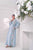 Women's Pure Roman Glass Embroidered Long Kaftan Set with Bottom & Dupatta