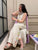 Designer Satin Rayon Kaftan with Shaded Dupatta