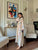 Women's Pure Roman Glass Embroidered Long Kaftan Set with Bottom & Dupatta