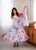 Heavy Organza Silk Floral Print Anarkali Suit with Dupatta & Pant
