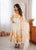 Women's Heavy Organza Silk Floral Print Anarkali Gown Set with Dupatt