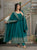 Heavy Roman Cotton Silk Embroidered Anarkali Suit Set with Pant & Dupatta