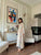 Women's Pure Roman Glass Embroidered Long Kaftan Set with Bottom & Dupatta