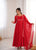 Premium Designer Fox Georgette Long Gown with Rich Flare & Lace Dupatta