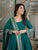 Heavy Roman Cotton Silk Embroidered Anarkali Suit Set with Pant & Dupatta
