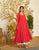 Bandhej Print Faux Georgette Gown Set with Dupatta & Bottom