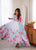 Heavy Organza Silk Floral Print Anarkali Suit with Dupatta & Pant