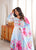 Heavy Organza Silk Floral Print Anarkali Suit with Dupatta & Pant